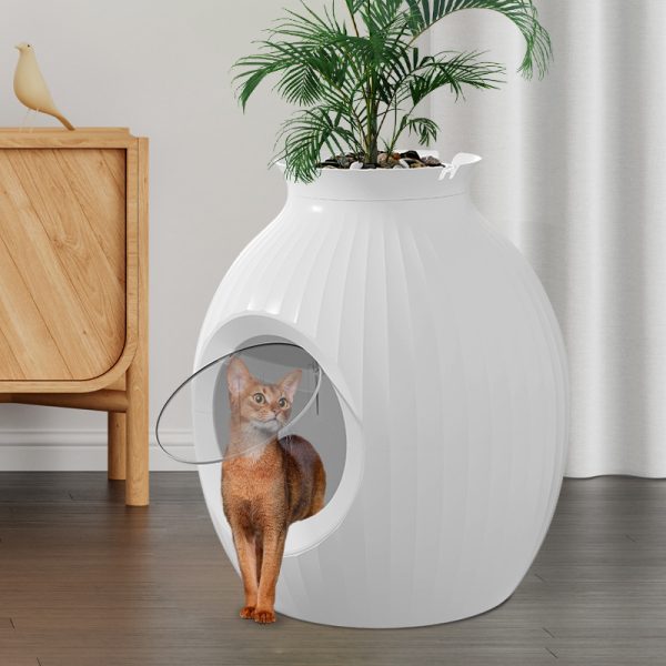 Flower Pot Style Fully Enclosed Deodorant Oversized Litter Box