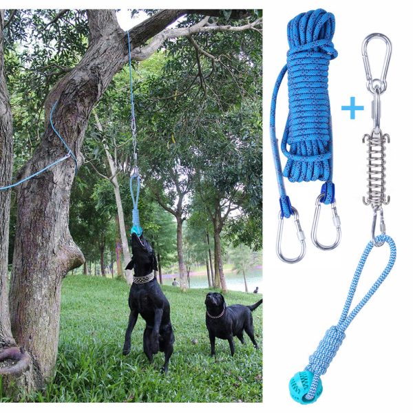 Outdoor Funny Dog Toy Stainless Steel Spring Suspension Cotton String Households Outdoor Toy Training - Image 2