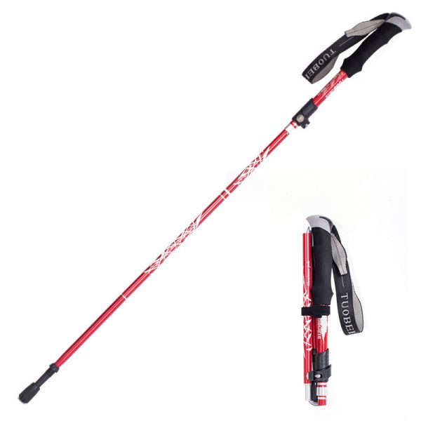 Ultralight Aluminum Alloy 5Sections Walking Poles Adjustable Trekking Poles Telescopic Walking Sticks Anti Shock Hiking Stick - Image 4