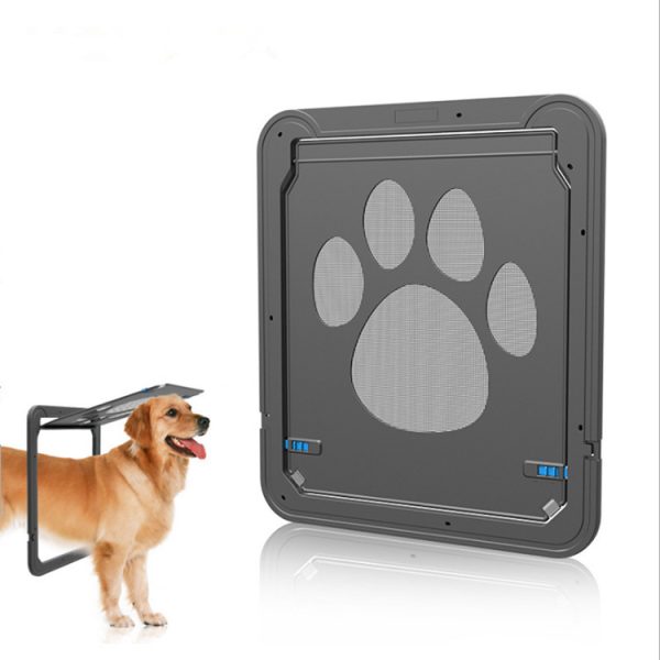 Way Lockable Plastic Pet Big Dog Cat Door For Screen Window Safety Flap Gates Pet Tunnel Dog Fence Free Access Door For Home