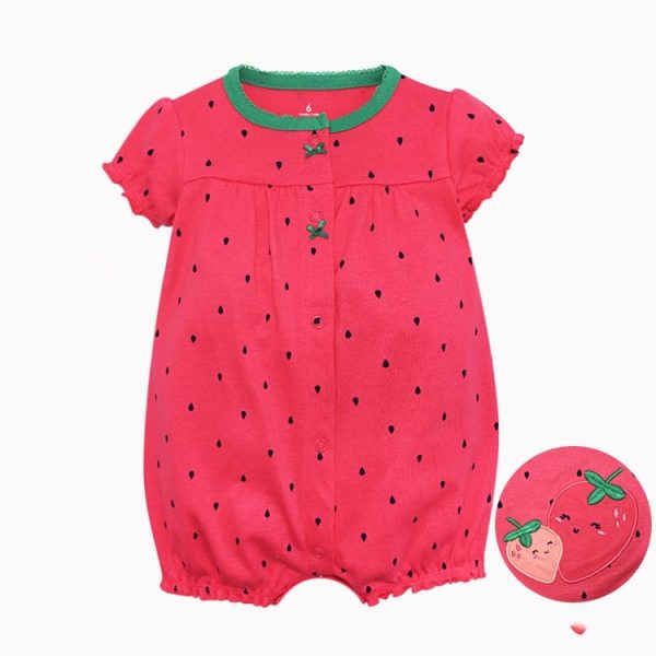 Fashion Cute Simple Short-sleeved Baby Jumpsuit - Image 9