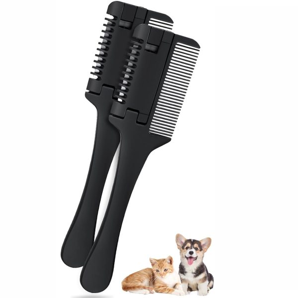 Razor Comb For Dogs Cats With Extra Blades Pet Razor Comb 2 In 1 Trimming Grooming Dog Cat Brush That Cuts Hair Hair Cutter Comb For Dog Cat Pet Hair Trimmer Grooming Comb For Dog Cat