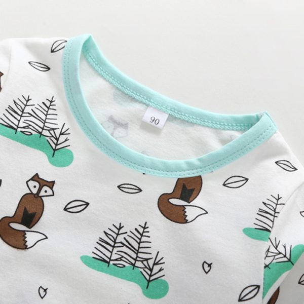 Autumn Newborn Newborn Cartoon Print Long Sleeve One Piece - Image 5