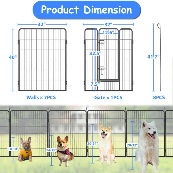 Dog Pens Outdoor Dog Fence Dog Playpen For Large Dogs Dog Kennel Pet Playpen - Image 7