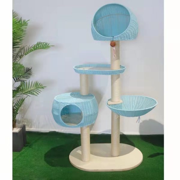 Integrated Multi Layer Solid Wood Cat Tree - Image 4