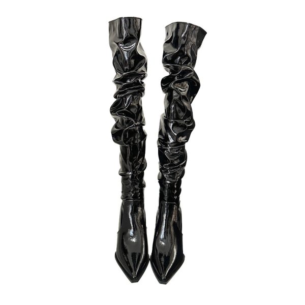 Autumn Stiletto Heel Pile Style High Heel Over The Knee Boots - Image 5