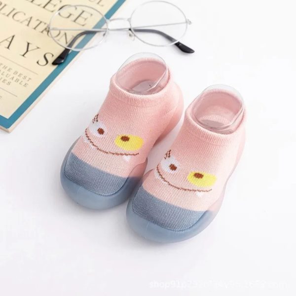 1 Pair Baby Socks Shoes Wear Resistant Flexible Rubber Sole Breathable Baby Infant Toddler Socks Shoes Pink 22/23, Inner Length 13.5cm / 5.3in - Image 4