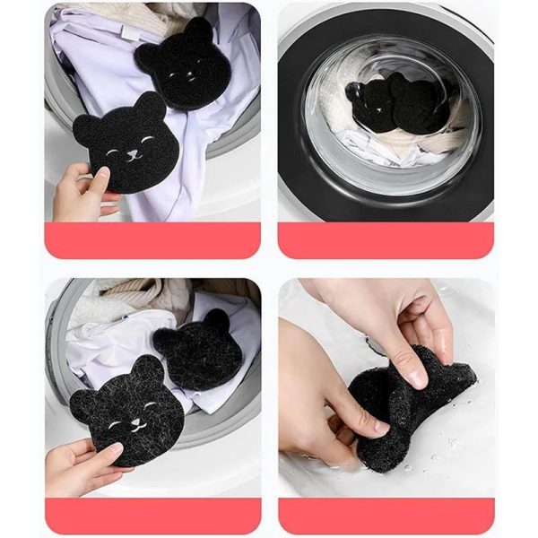 Bear Shape Sponge Cleaning Ball Washing Machine Laundry Ball Pet Hair Remover Reusable Clothes Sofa Cat Dog Hair Cleaning Sponge 2pcs - Image 6