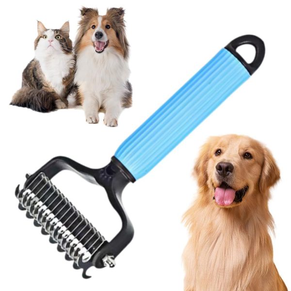 Upgraded Pet Safe Dematting Comb For Dogs Cats Deshedding Undercoat Rake With Double-Sided Stainless Steel Teeth Dogs Cats Grooming Brush For Detangling Thinning Shedding - Image 8