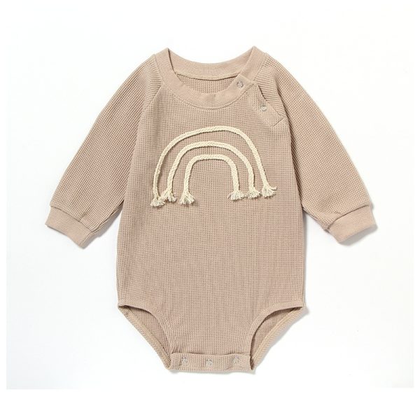 Spring And Autumn Romper R Baby Long Sleeve Waffle - Image 2