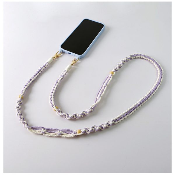 Niche Crossbody Mobile Phone Charm Handmade Weave Vintage Pastoral Style Non-heritage Handmade Mobile Phone Strap - Image 2