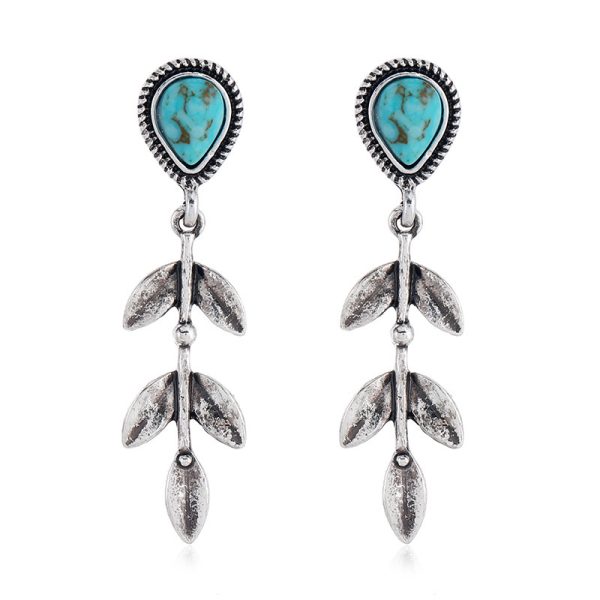 Creative Long Ethnic Style Earrings Drop Leaf Shape - Image 5