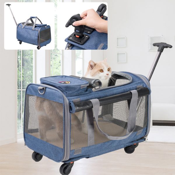 Large High-end Foldable Draw-bar Pet Bag Multi-function Tugboat Trolley Bag Waterproof - Image 2