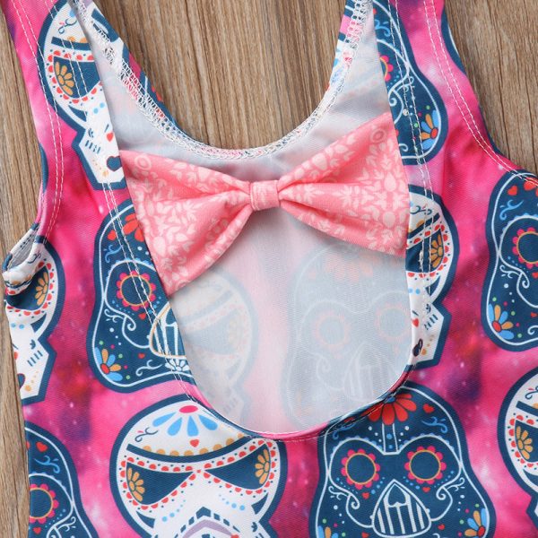 Girls Bikini Cartoon Skull Pattern Swimsuit - Image 6