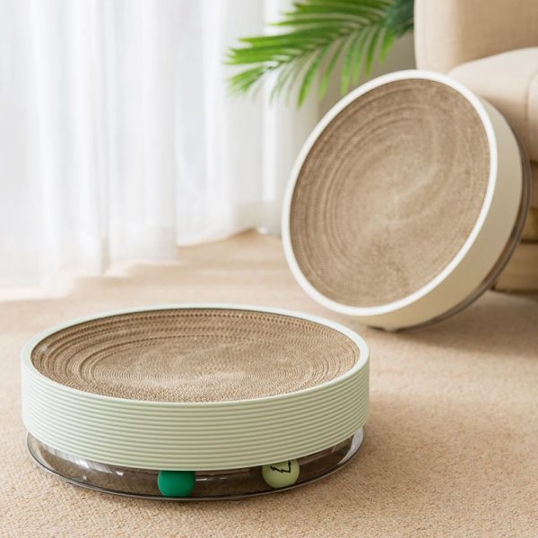 Crumb-free Cat Toy Corrugated Bowl-shaped Three-in-one Multifunctional Cat Scratch Board - Image 5