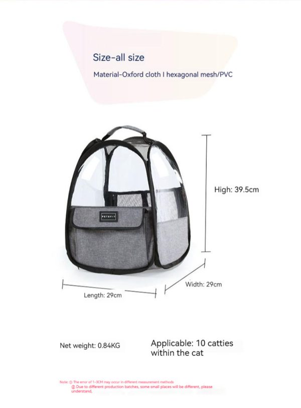 Pet Suitable Transparent Hand Cat Bag Foldable Portable Lightweight Outing - Image 5