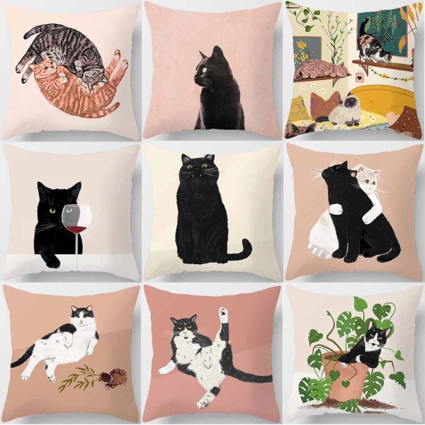 Cat Series Printing Home Sofa Pillow Cases Living Room And Bedside Cushion Cover