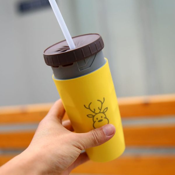 No Cover Twist Cup Travel Portable Cup Double Insulation Tumbler Straw Sippy Water Bottles Portable For Children Adults - Image 8