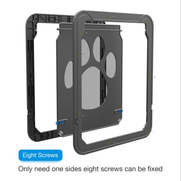 Way Lockable Plastic Pet Big Dog Cat Door For Screen Window Safety Flap Gates Pet Tunnel Dog Fence Free Access Door For Home - Image 3