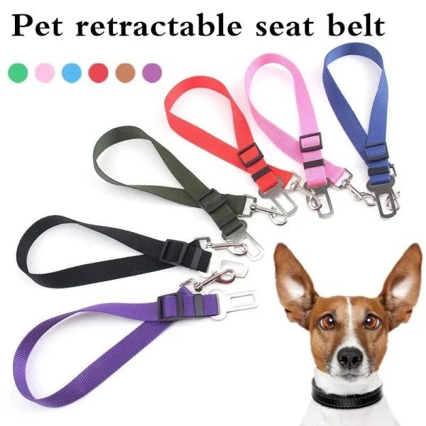 Pet Supplies Dog Car Dog Seat Belt Harness Leash Dog Collar Adjustable Seatbelt Leash For Small Medium Dog Traveling Accessories - Image 8