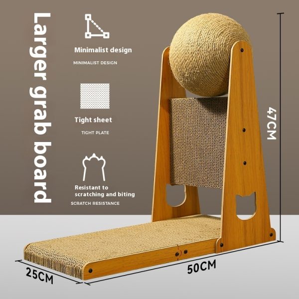 Cat Scratch Board Wear-resistant Non-dandruff Vertical Sisal Scratch-resistant Self-Hi Relieving Stuffy Scratching Board Toy - Image 8