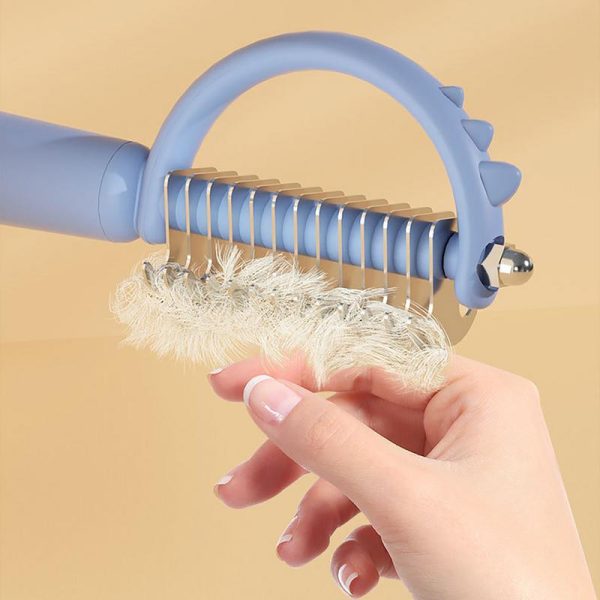 Cat Brush Self Cleaning Slicker Pets Grooming Tool With Cute Dinosaur Shape Double-sided Uses Shedding And Dematting Undercoat - Image 10