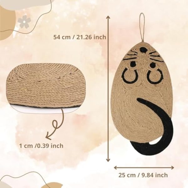 Cat Scratch Pad Made From Sisal Material Comfortable Cat Scratchers For Indoor Cats With Attractive Mouse Shape Cat Scratching Board As Furniture Protector For Happy Cats - Image 2