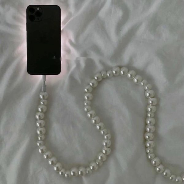 Pearl Beaded Mobile Phone Data Cable - Image 2