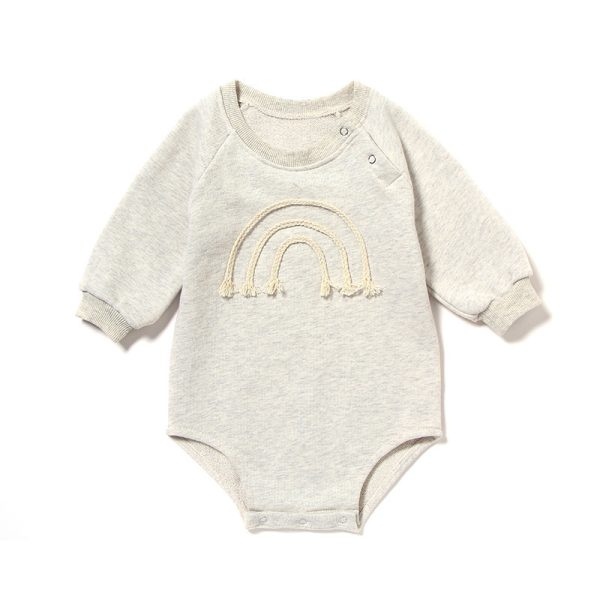 Spring And Autumn Romper R Baby Long Sleeve Waffle - Image 4