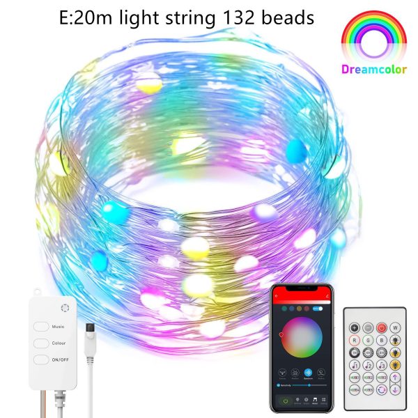 Smart LED String Lights Dancing With Music Sync Dreamcolor Fairy Lamp Garland For Home Christmas New Year's Decor Lighting - Image 7