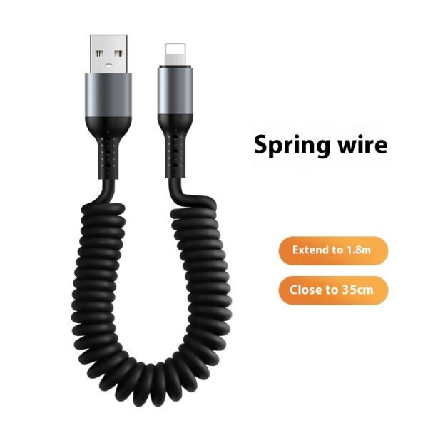 Spring Retractable Storage Mobile Phone Charging Cable - Image 4