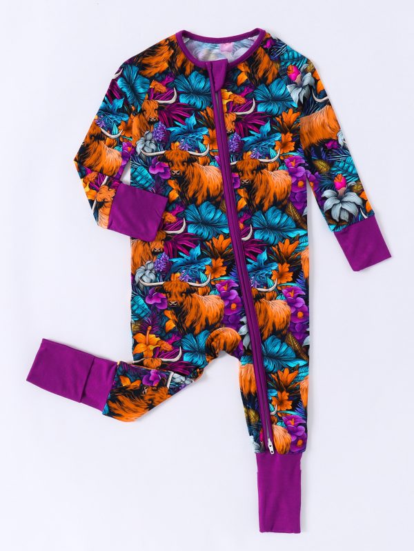 Printed Baby Double-headed Zipper With Booties One-piece Romper - Image 6