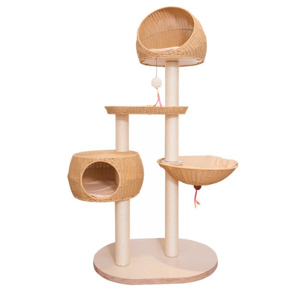 Integrated Multi Layer Solid Wood Cat Tree - Image 2