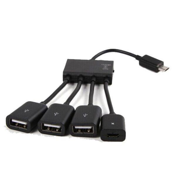 Micro USB OTG One Support Four-band Charging Mobile Phone External Mouse Multi-port Adapter - Image 3