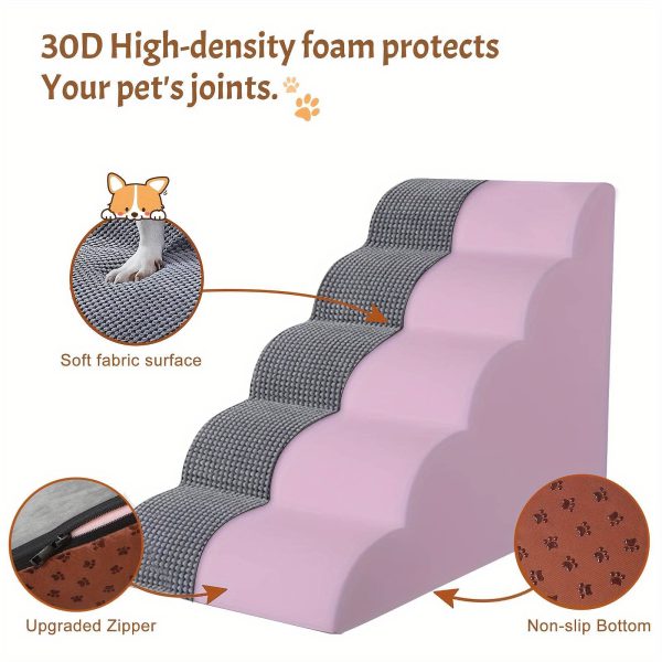 Dog Stairs For Small Dogs 3  4 Steps Dog Ramp  Removable Washable Pet Steps - Image 5