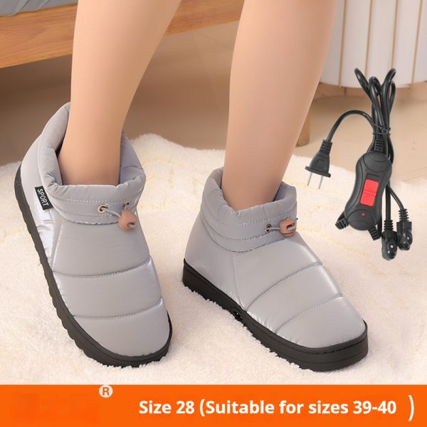 Feet Warmer Plug-in Electrothermal Shoes Rechargeable Walking Female Male Heating Thermal Cotton Slippers - Image 5