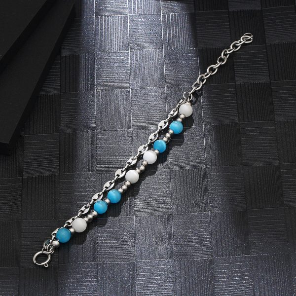 Women's Titanium Steel Stitching Opal Bracelet - Image 4