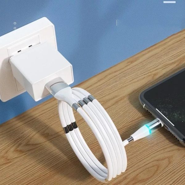 Compatible With A Pple , Fast Charging Silicone Storage Three-in-one Data Cable - Image 7