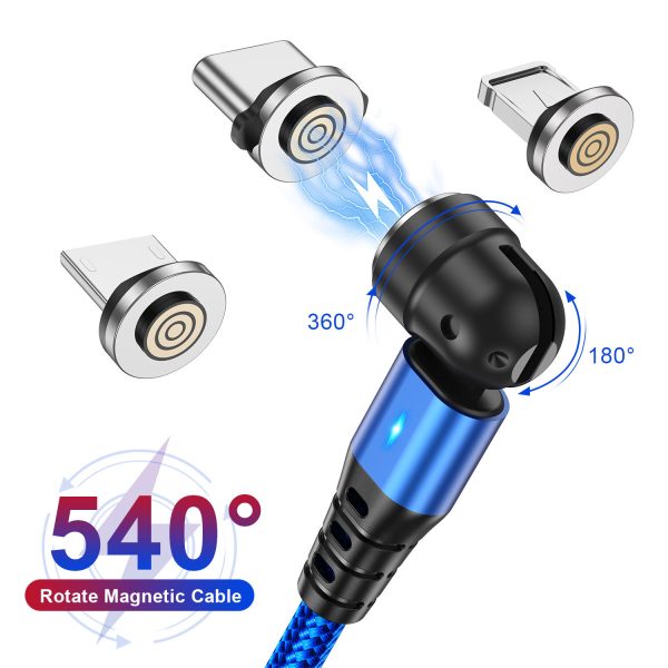 3-in-1 Magnetic Data Cable 540 Rotating Connector 5A Fast Charging - Image 7