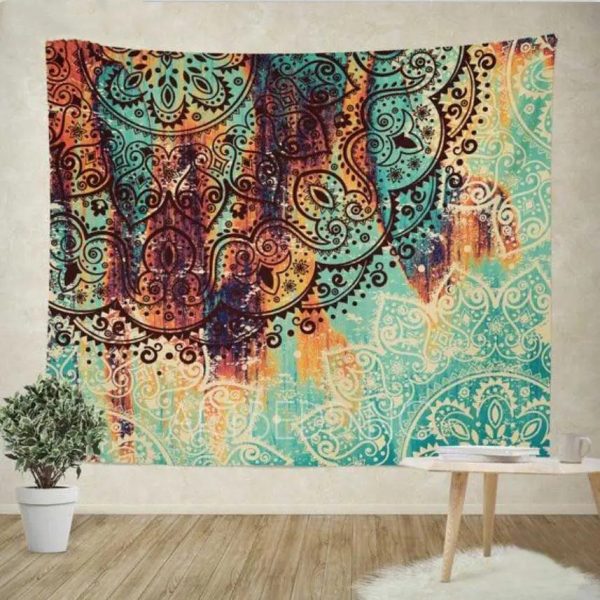 Sevenstars Bohemian Mandala Tapestry Hippie Floral Tapestry Sketched Flower Tapestry Art Print Tapestry For Room - Image 3