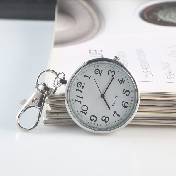 Clear Numbers Luminous Watch Keychain Pocket Watch - Image 4