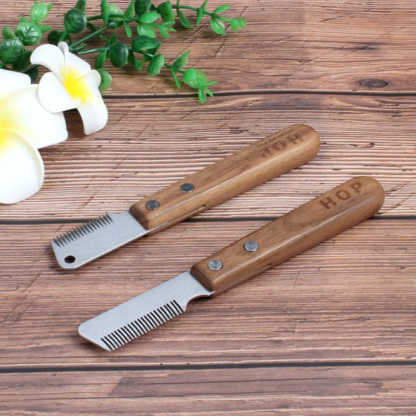 Pet Plucking Knife Comb Wooden Handle Terrier Dog Supplies Pet Shaving Knife Styling Grooming Comb - Image 3