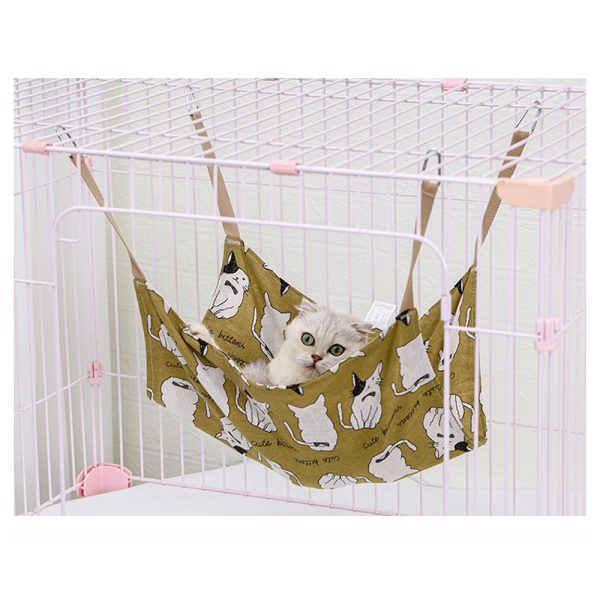 Breathable Cat Cotton Linen Hammock Wear Resistant Multicolor Cat Cage Hanging Bed Soft With Hanging Hook Cat Hammock Bed Summer - Image 5