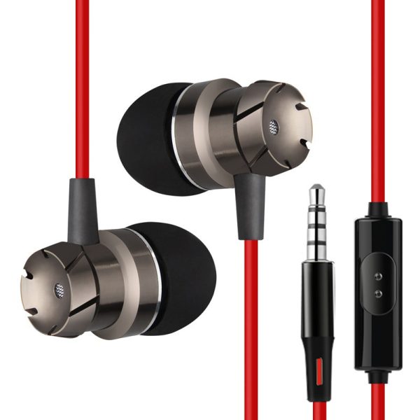 Metal Hot-selling In-ear Turbine Dynamic Bass Boost With Mic Wire Control Mobile Phone Universal Headset - Image 4