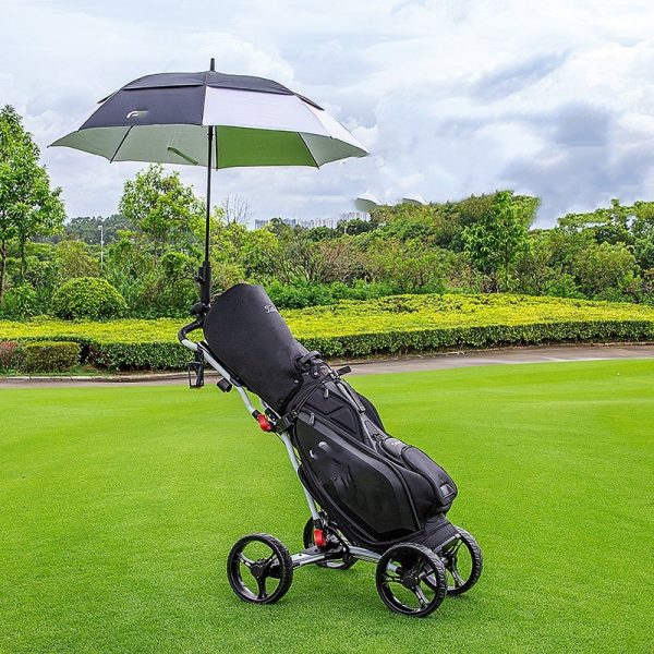 Golf Course Cart Four Wheel Aluminum Alloy Foldable With Umbrella Rack - Image 2