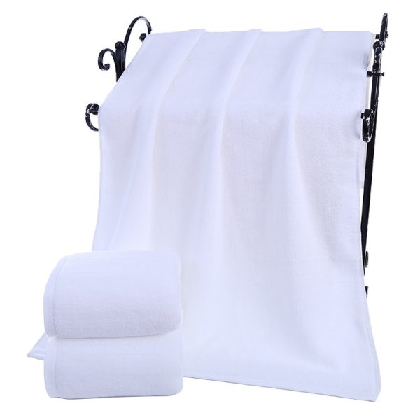 Bath Towel Cotton Adult Thickened And Increased Water-absorbing White - Image 2