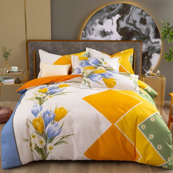 Cotton Winter Linen Quilt Cover Bedding Set