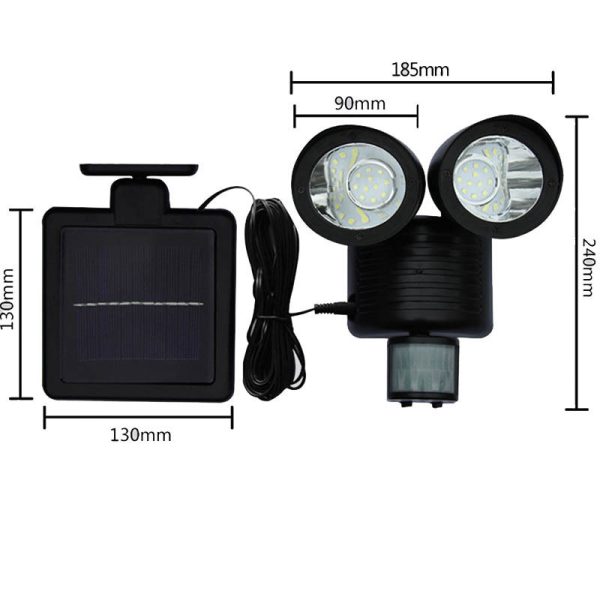 Double-headed Outdoor Waterproof 22LED Solar Human Body Induction Lamp - Image 2