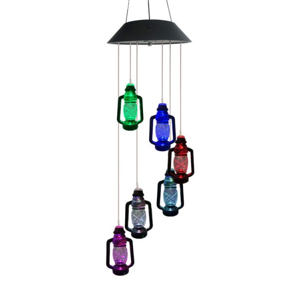 Solar Wind Chimes Light Rice Pellet Ball Hummingbird Color Changing Light String LED - Image 2