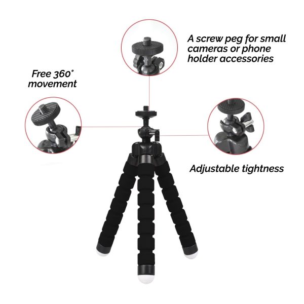 Flexible Small Octopus Mount Mini Tripod Bluetooth Remote Stand Holder I Phone - Image 3